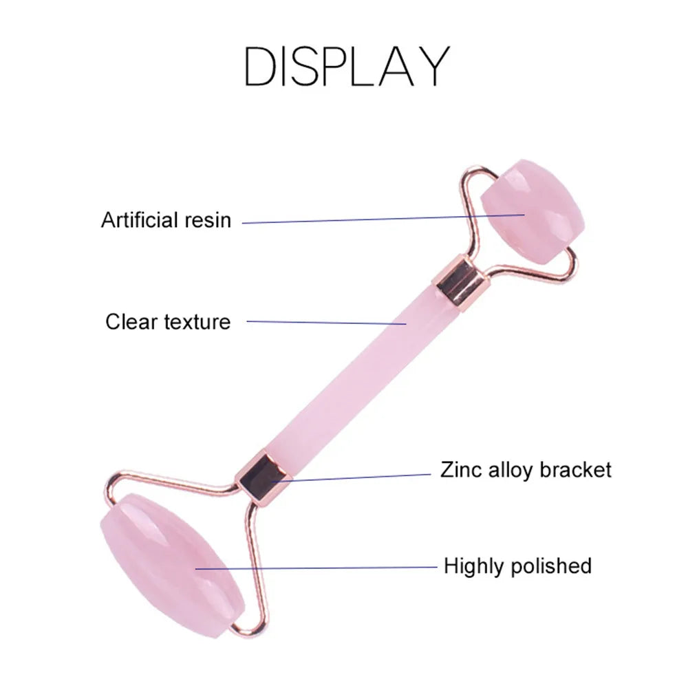 Pink Jade Roller & Rose Quartz Gua Sha Set