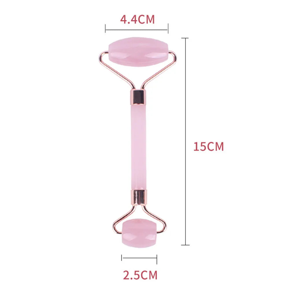 Pink Jade Roller & Rose Quartz Gua Sha Set