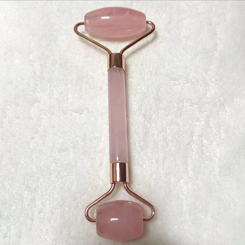 Pink Jade Roller & Rose Quartz Gua Sha Set