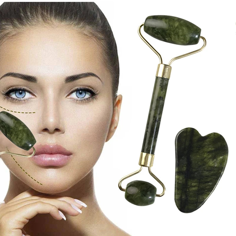 Double-Sided Gua Sha Stone Board – Pink & Green