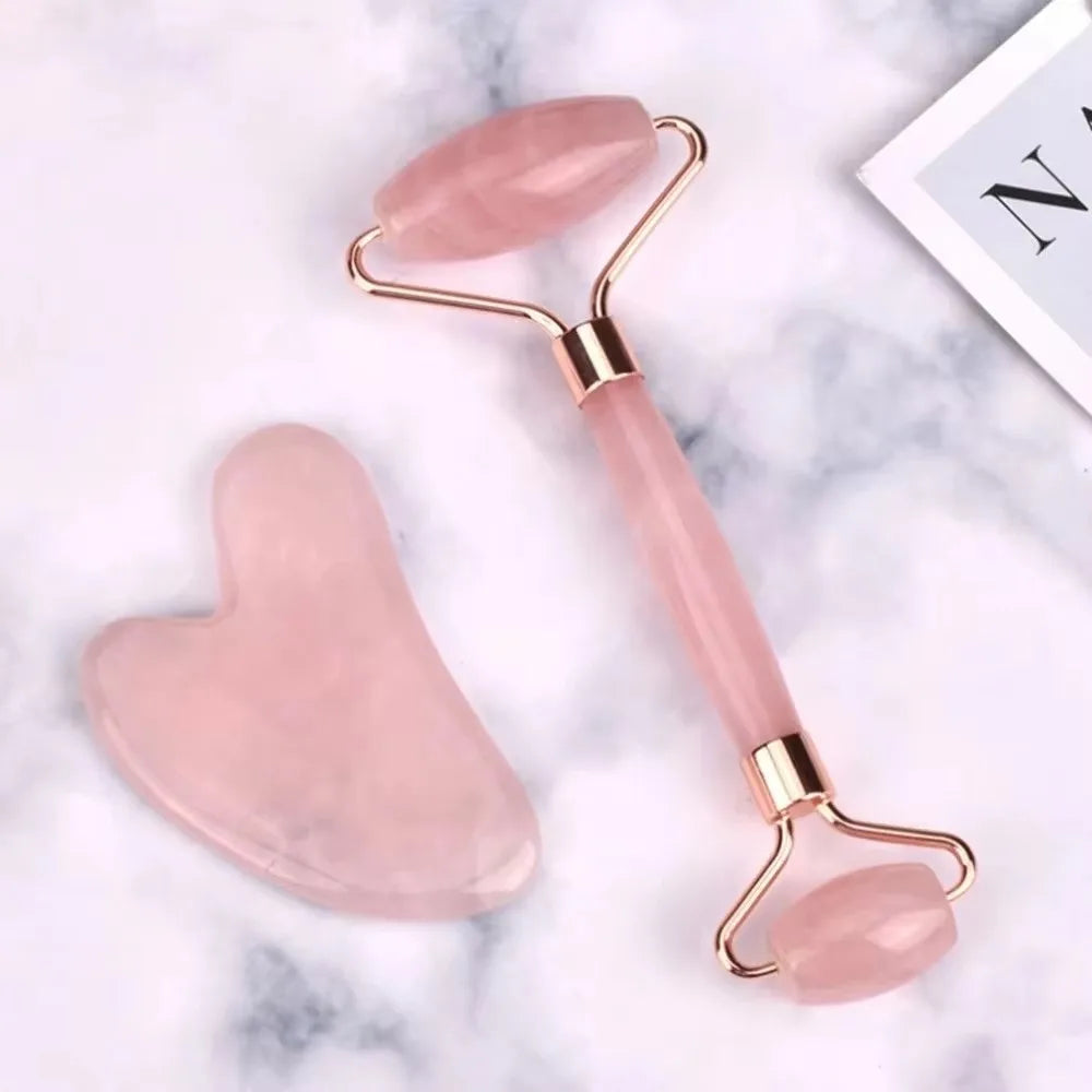 Double-Sided Gua Sha Stone Board – Pink & Green