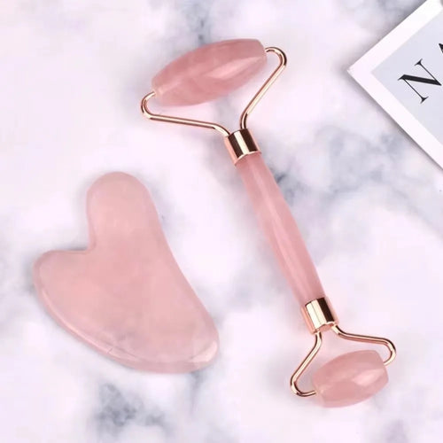 Double-Sided Gua Sha Stone Board – Pink & Green